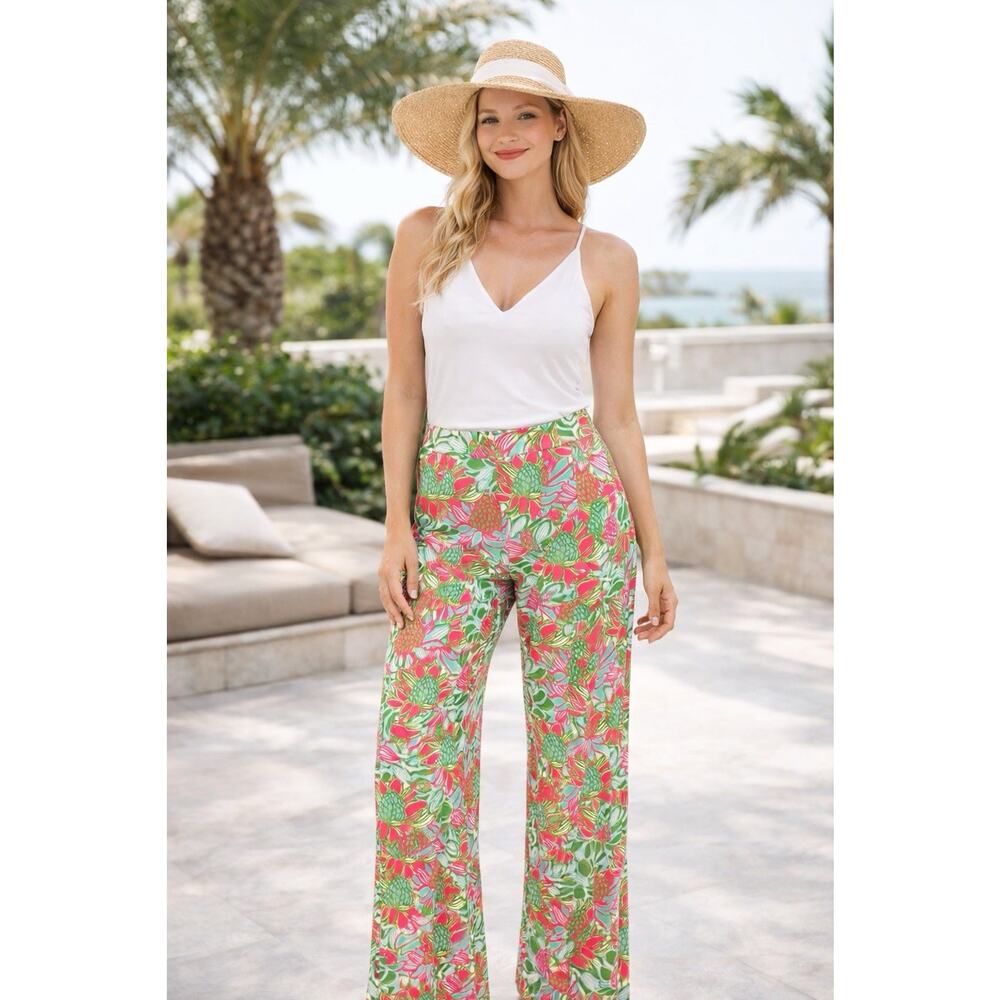 Womens M Kaeli Smith Catalina Wide Leg Palazzo Pants boho Resortwear